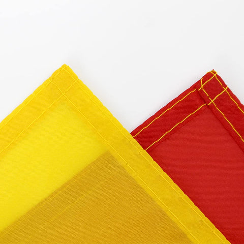 ANJOR Ecuador flag stitching edges detail for durable construction.