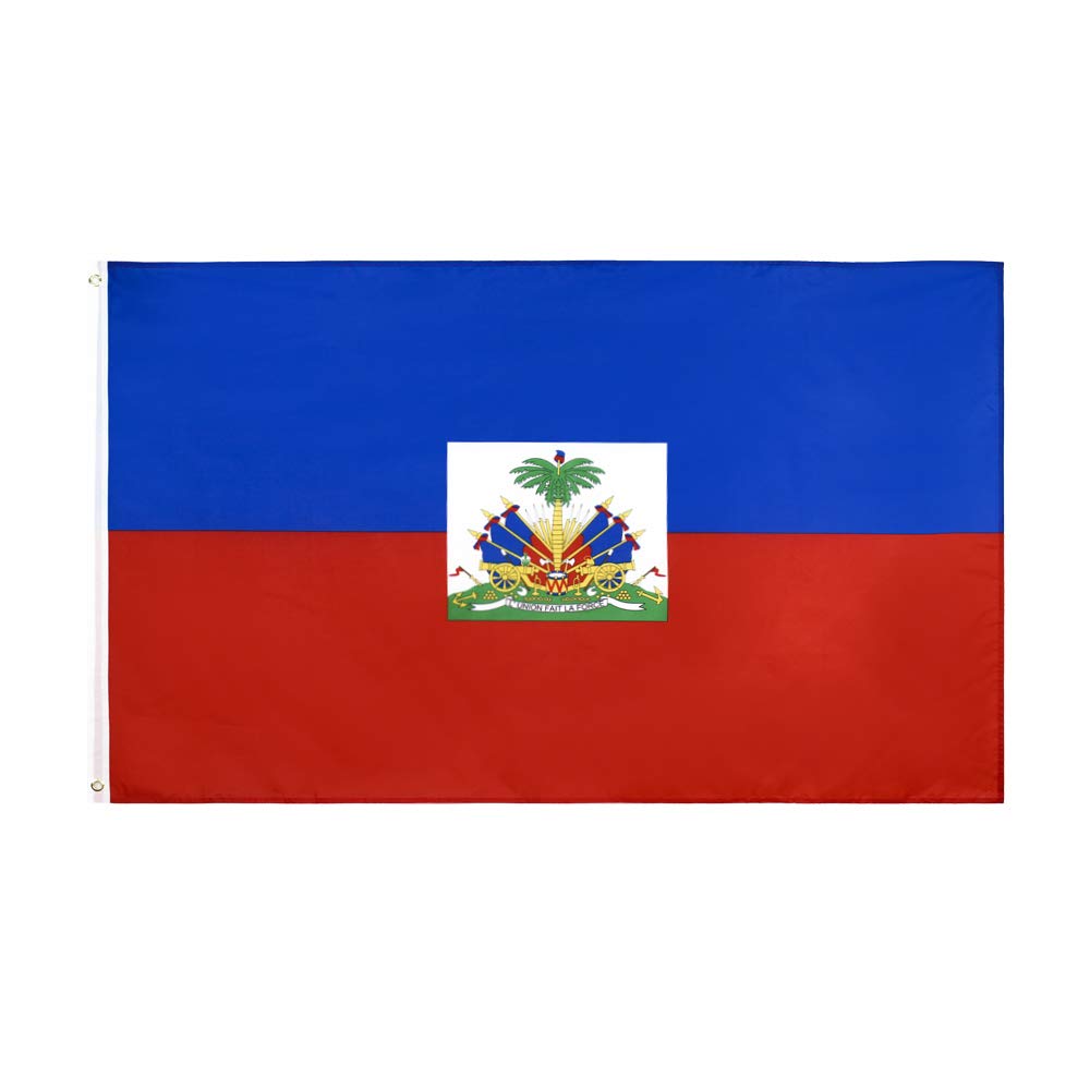 ANJOR Haiti flag 3x5ft with brass grommets for durable outdoor mounting.
