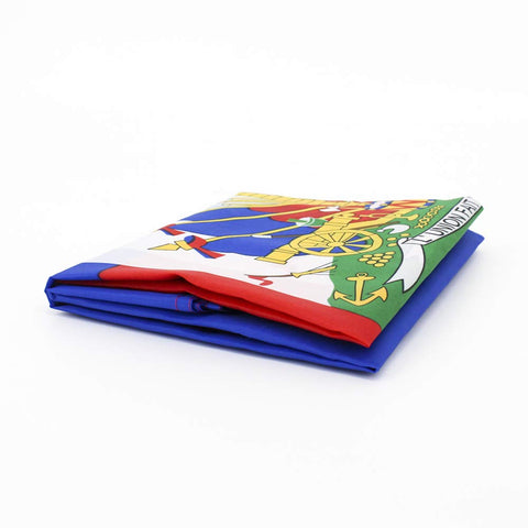 ANJOR Haiti flag 3x5ft shown without a pole for flexible mounting.