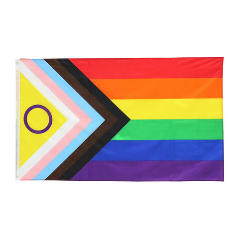 ANJOR Intersex Progress Flag 3x5ft with brass grommets for easy hanging