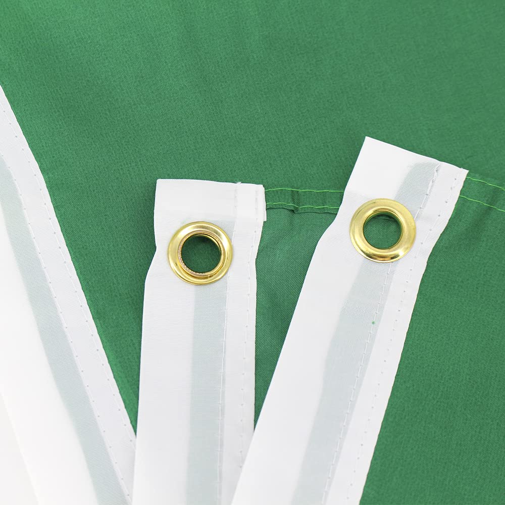 Two brass grommets provide reliable hanging on standard flagpoles