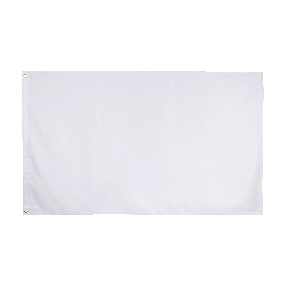 ANJOR plain white flag 3x5 front view for ceremonies and decor