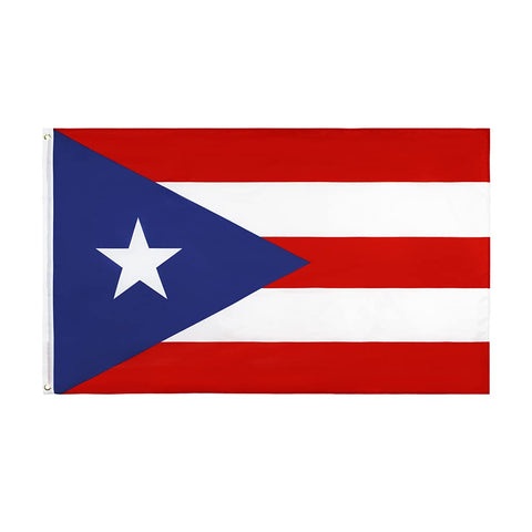 ANJOR Puerto Rico flag close-up with brass grommets for easy mounting.