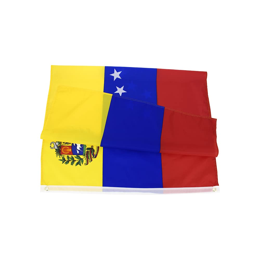 ANJOR Venezuela flag 1954 republic design with brass grommets for ceremonial decor.