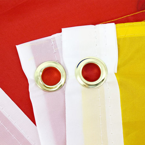 ANJOR flag features double-stitched edges for durable hanging.