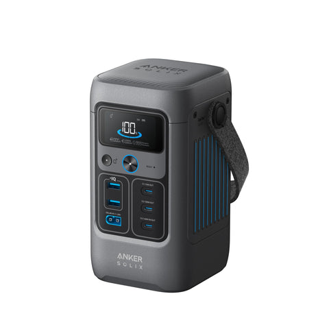 Anker SOLIX C200 front ports for easy access on the go.