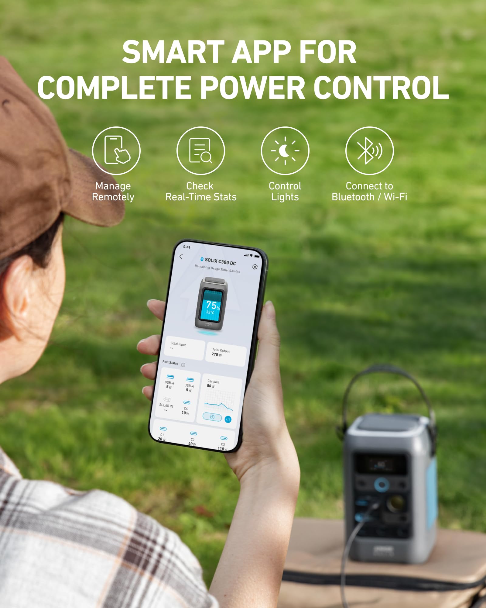 Anker SOLIX C300 in-box accessories include essential cables for quick setup.