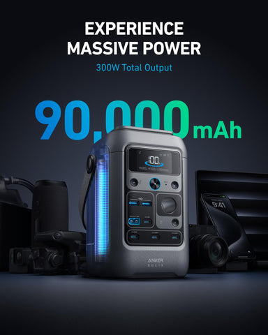 C300 showing multiple ports for versatile charging on the go