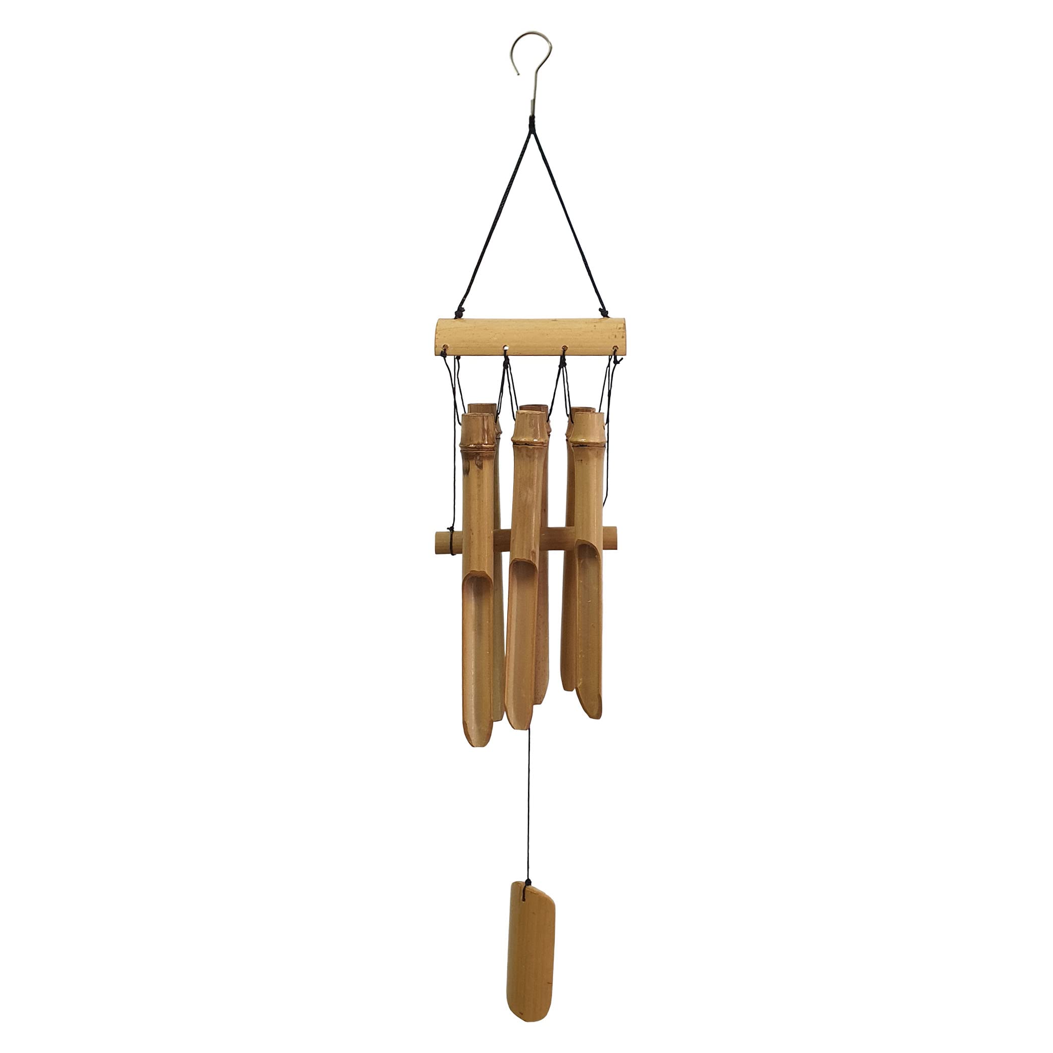 Ankinte wind chime six bamboo tubes with warm natural yellow stain