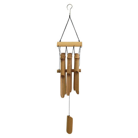 Ankinte wind chime six bamboo tubes with warm natural yellow stain