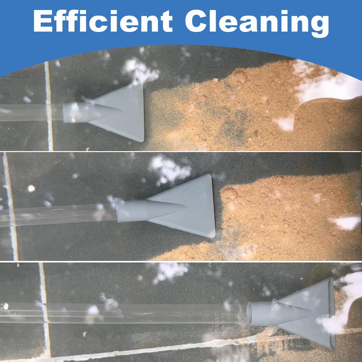ANLEBUY three cleaner heads tackle dirt, leaves, and debris