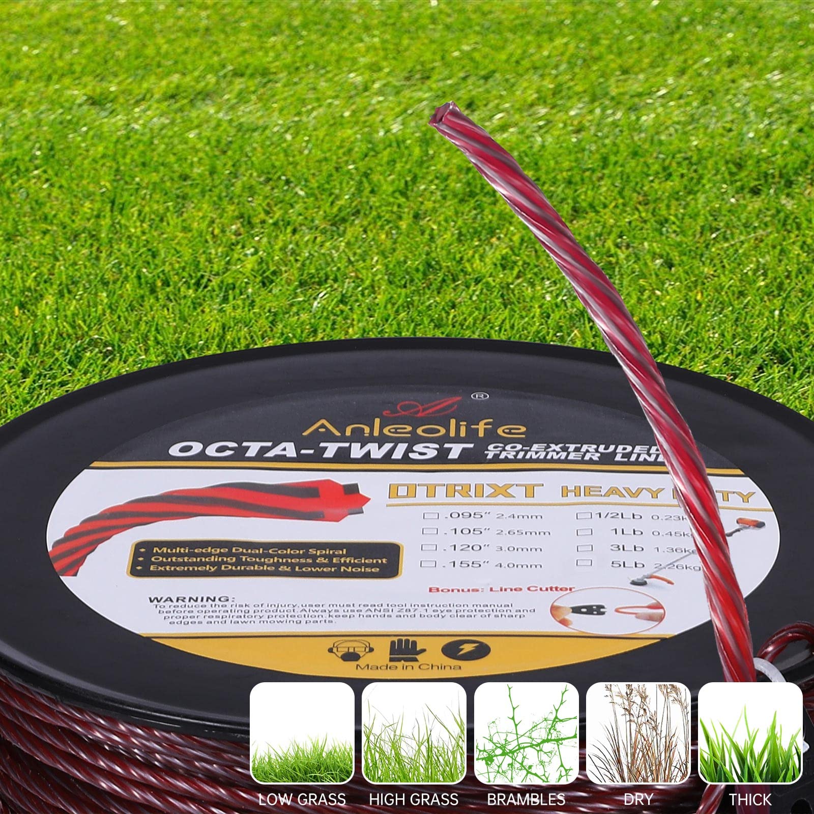 Anleolife bi-component spiral design powers through tough weeds.