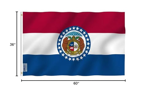 Anley 3x5-foot Missouri flag polyester for durable, everyday use