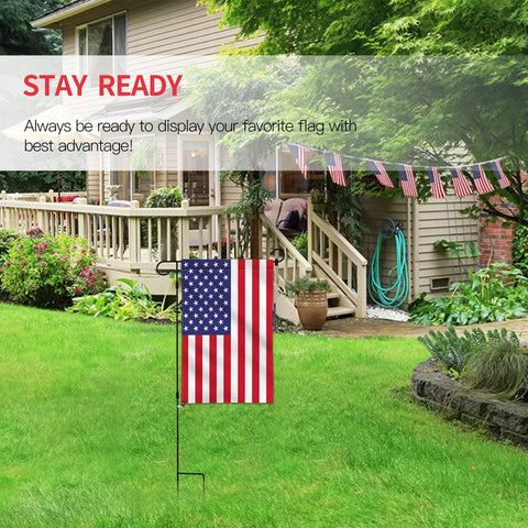 Anley all-weather kit keeps flags neat through rain and sun.