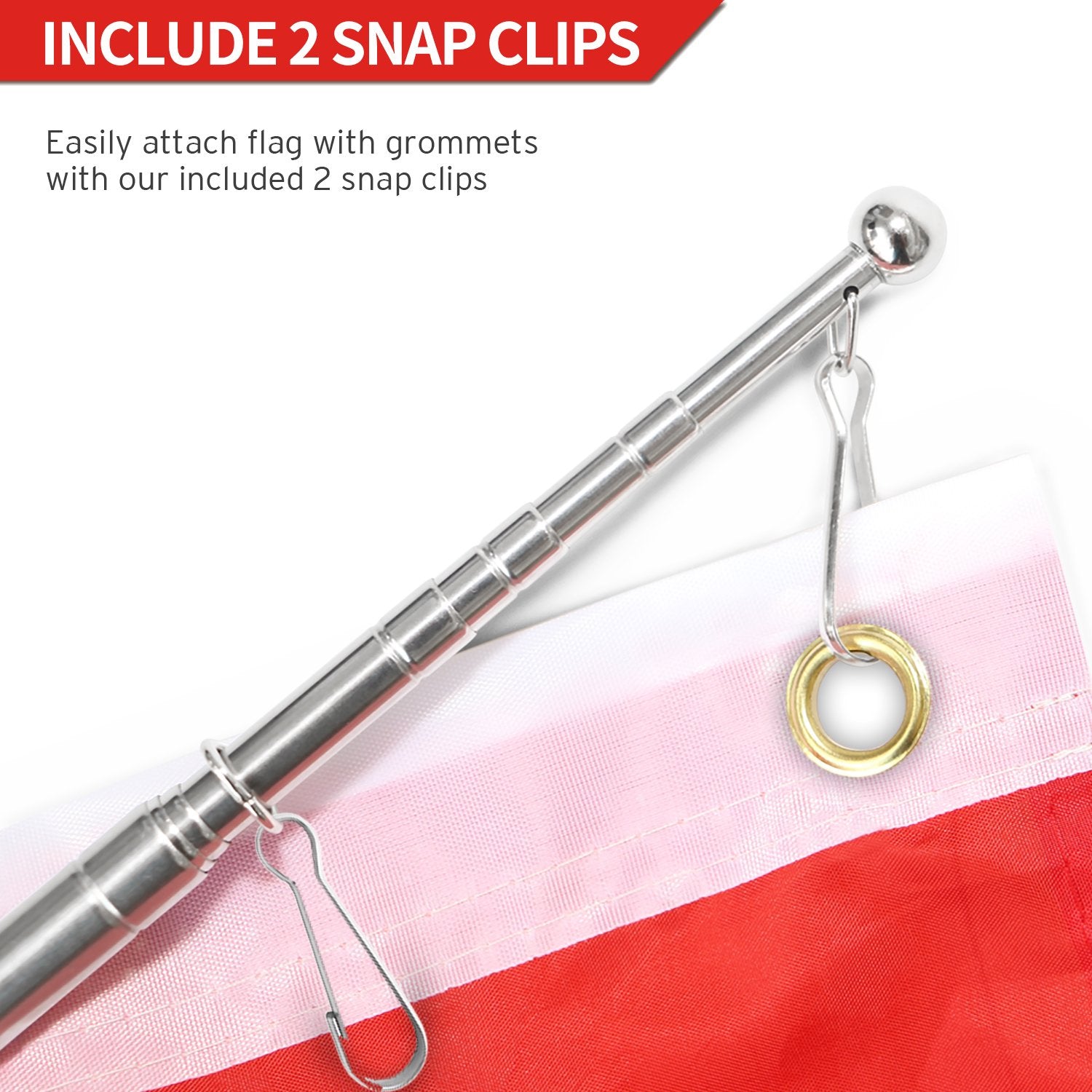 Anley anti-slip grip flagpole in hand, ideal for secure handling.