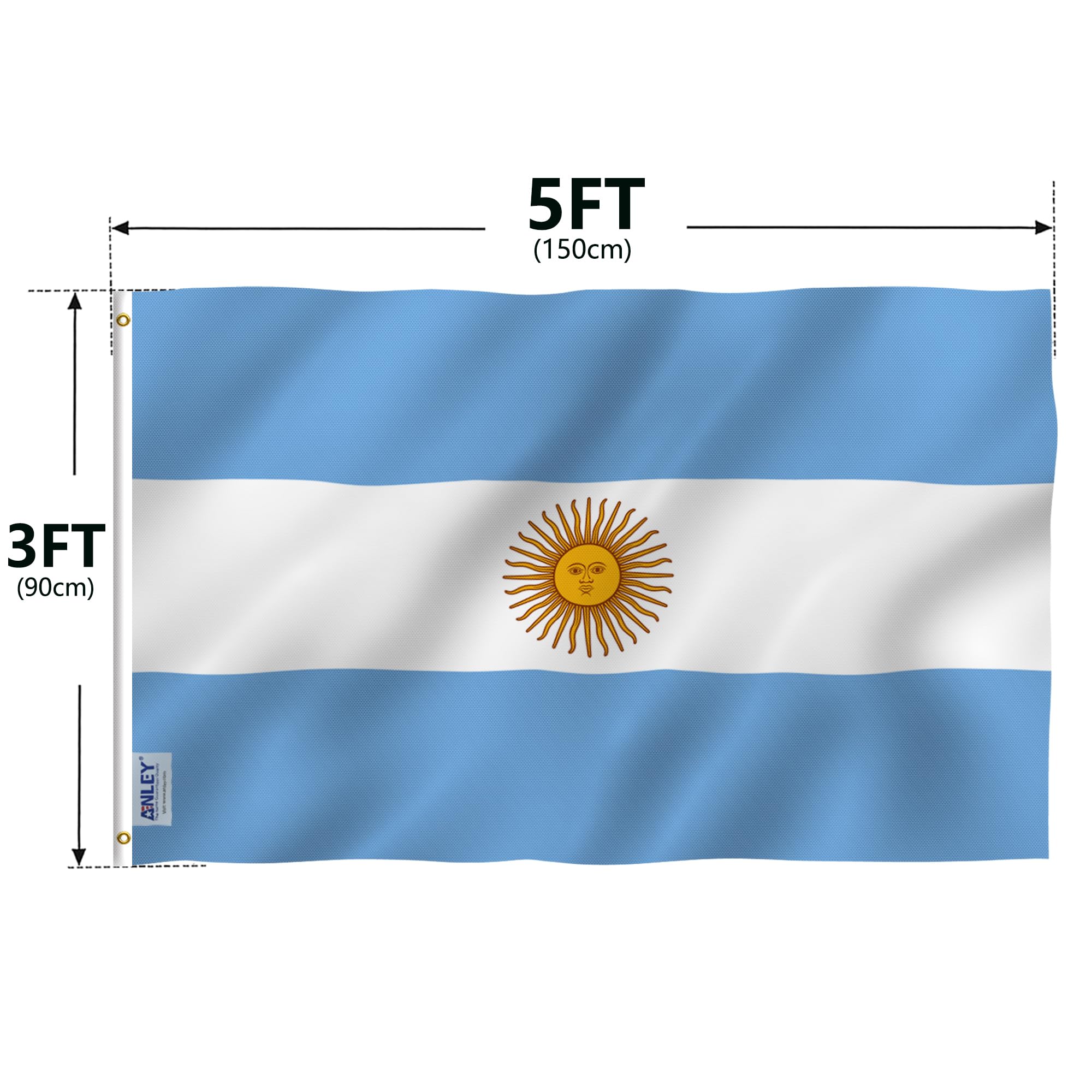 Anley Argentina flag ready to ship, perfect for gifting or quick setup.