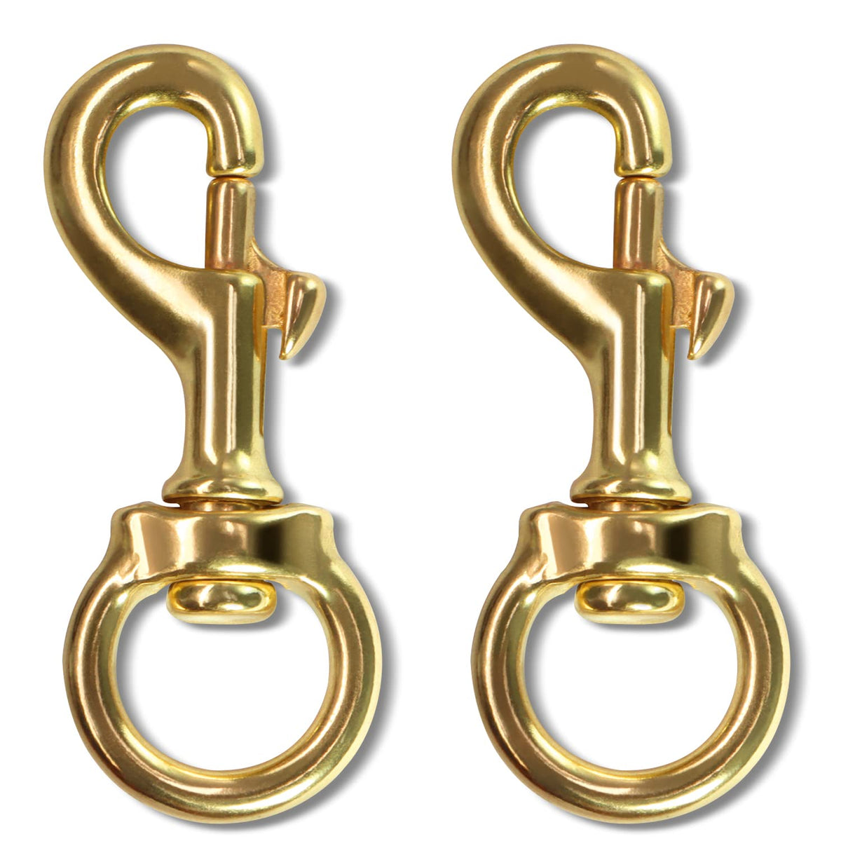 Anley brass swivel snap hook close-up for durable outdoor flag hardware.
