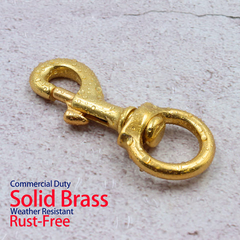 Anley brass swivel snap hook multi-use for flags and pet leashes.