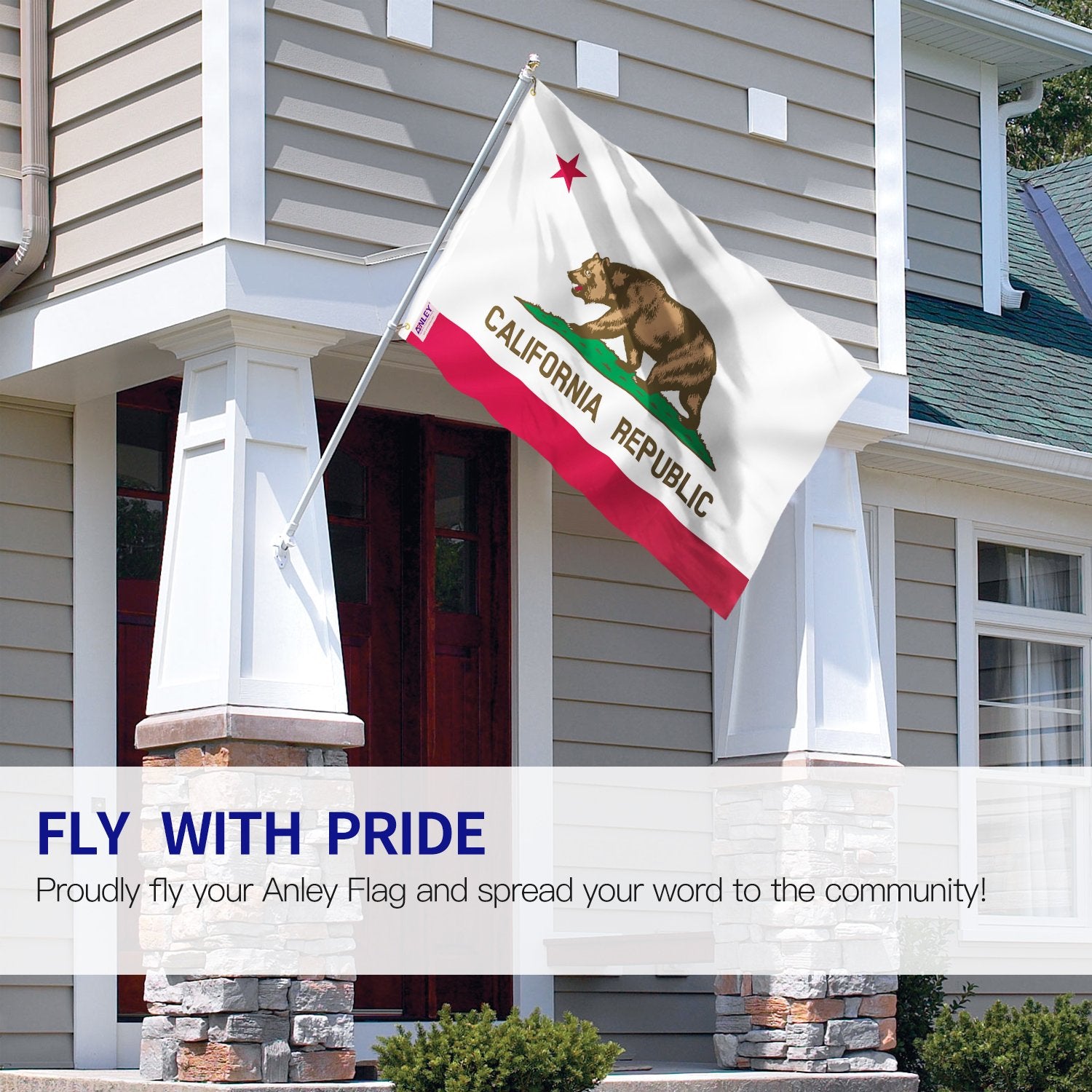 Anley California state flag in bright fade-proof colors for outdoor display.