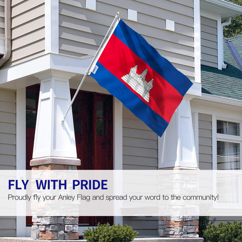 Anley Cambodia flag shows vivid colors for outdoor visibility.