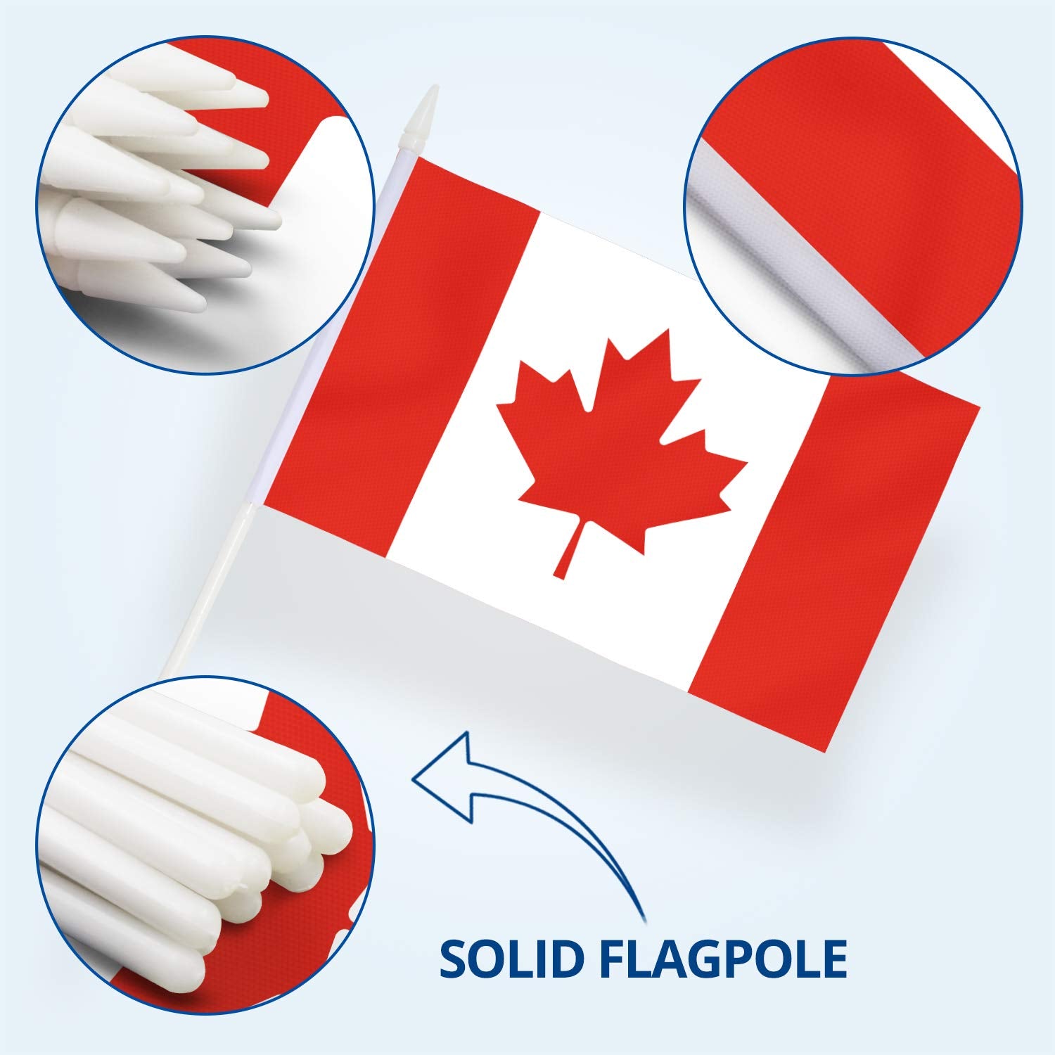 Anley Canada mini flag 12-pack ready for event display.