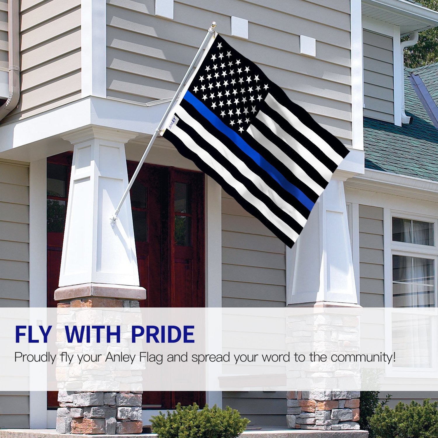 Anley canvas header with double stitching for lasting flag performance.