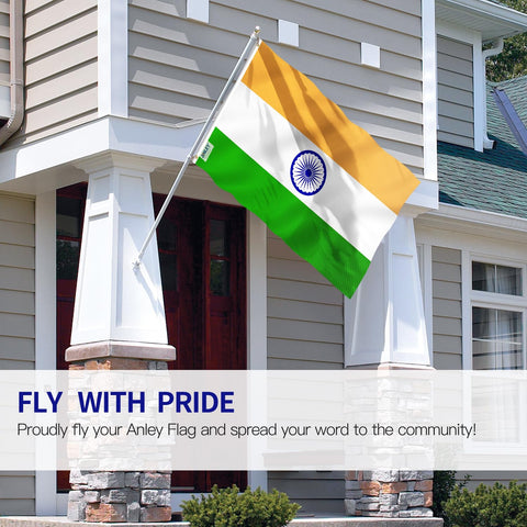Anley India flag showing durable canvas header detail