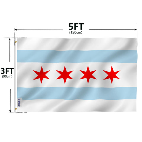 ANLEY Chicago flag for low-wind areas with light flutter