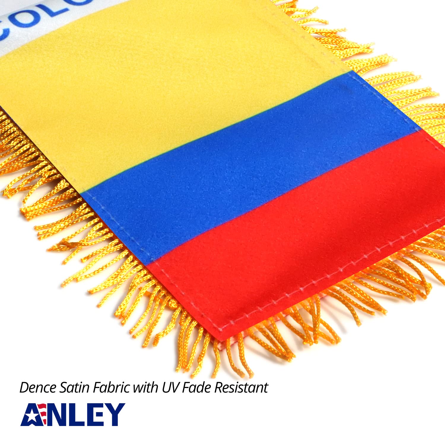 Anley Colombia fringy window flag compact 4x6 size for most vehicles
