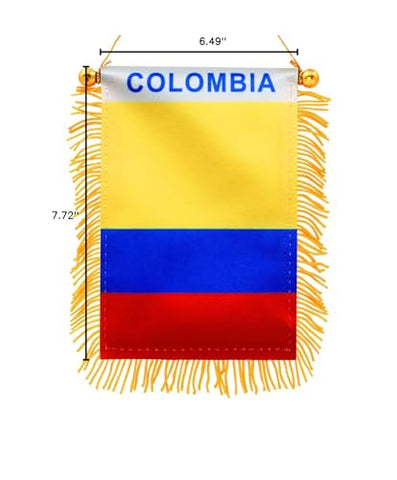 Anley Colombia fringy window flag versatile display for car, home, or office