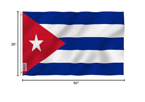Anley Cuba flag withstands outdoor use with fade-resistant print.
