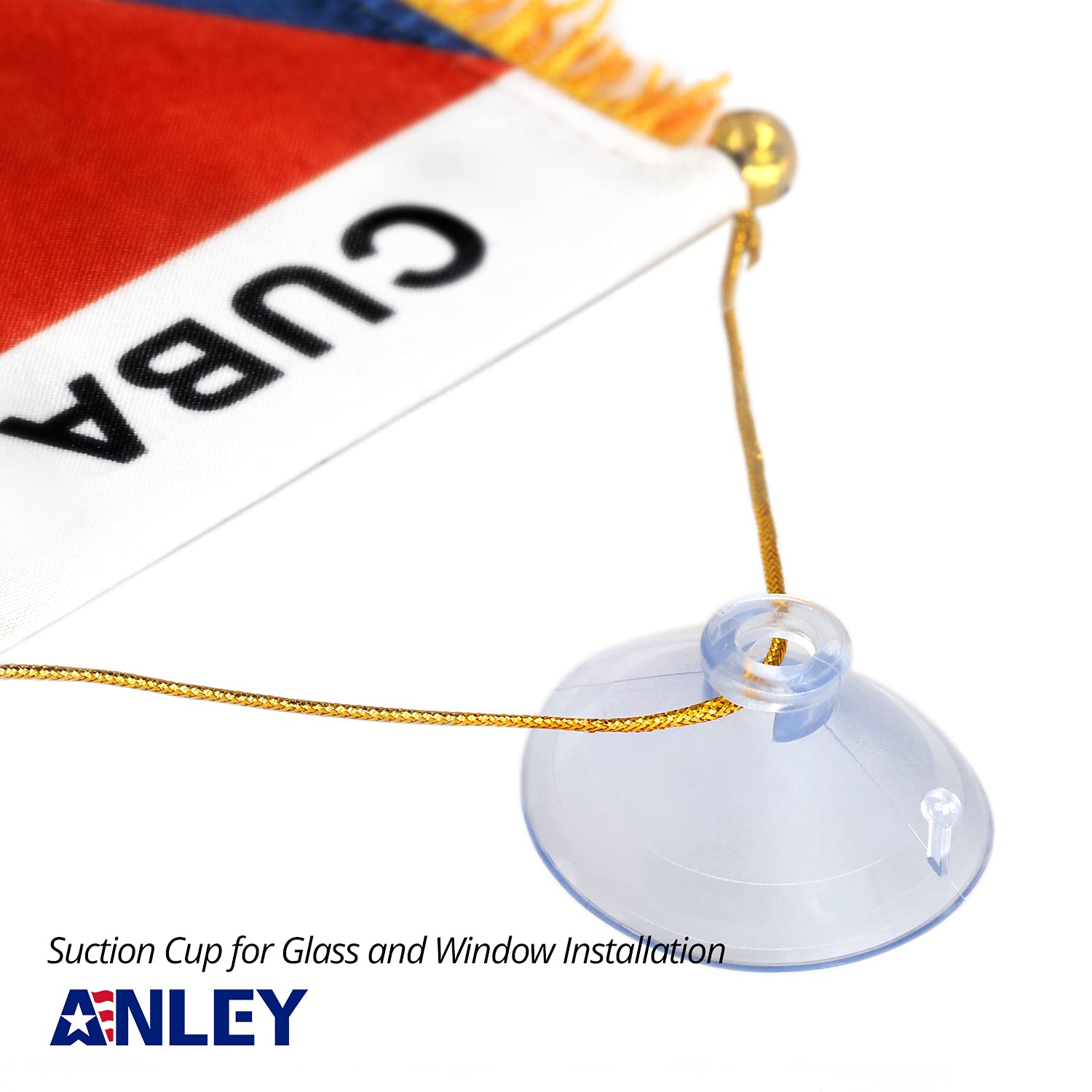Anley Cuba fringy flag double-sided print remains vibrant from either side.