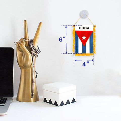 Anley Cuba fringy flag compact 4x6 size fits small spaces.