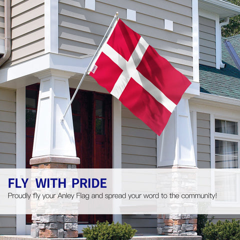 Anley Denmark flag with canvas header for durable mounting on poles