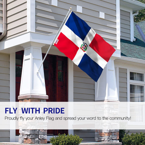 Anley flag close-up shows fade-proof print for vibrant outdoor color.