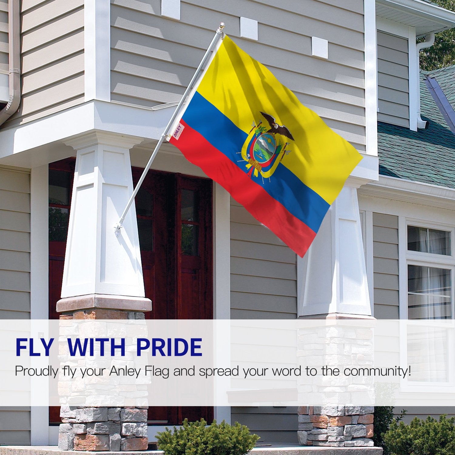 Anley Ecuador flag with vivid color for eye-catching outdoor patriotism