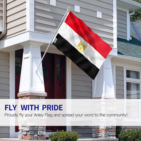 Anley Egypt flag brass grommets detail for secure outdoor mounting.