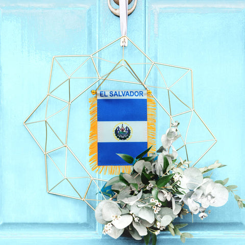 Close up of fringe detail on Anley El Salvador flag