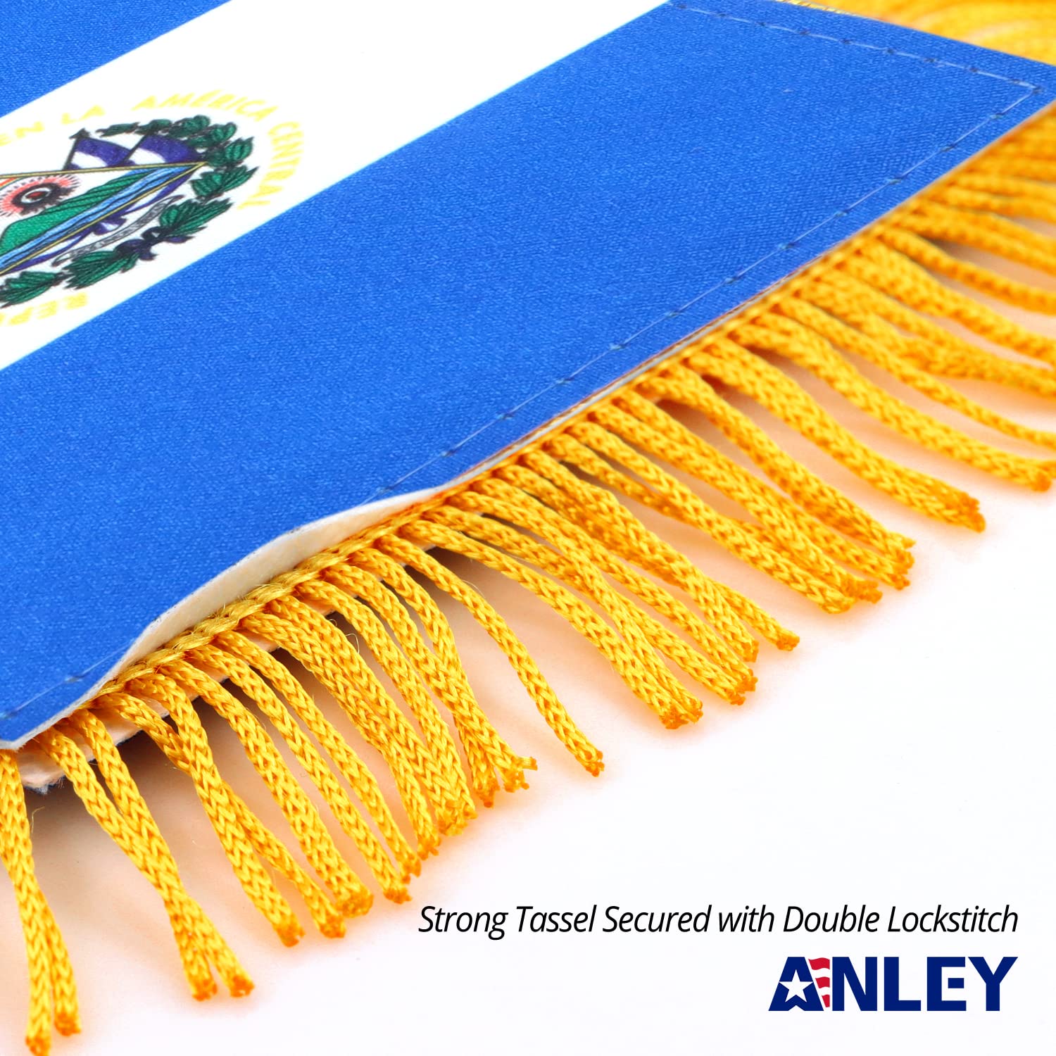 Anley flag attaches to rearview mirror with ease for daily display