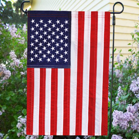 Anley Embroidered Stars flag detail shows sewn stripes for durable craftsmanship.