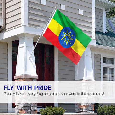 ANLEY Ethiopia flag featuring double-stitched edges for lasting durability.
