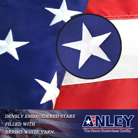 Anley EverStrong flag with brass grommets for secure mounting and durability.