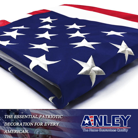 Anley EverStrong flag featuring heavy-duty stitching for wind-resilient outdoor use.