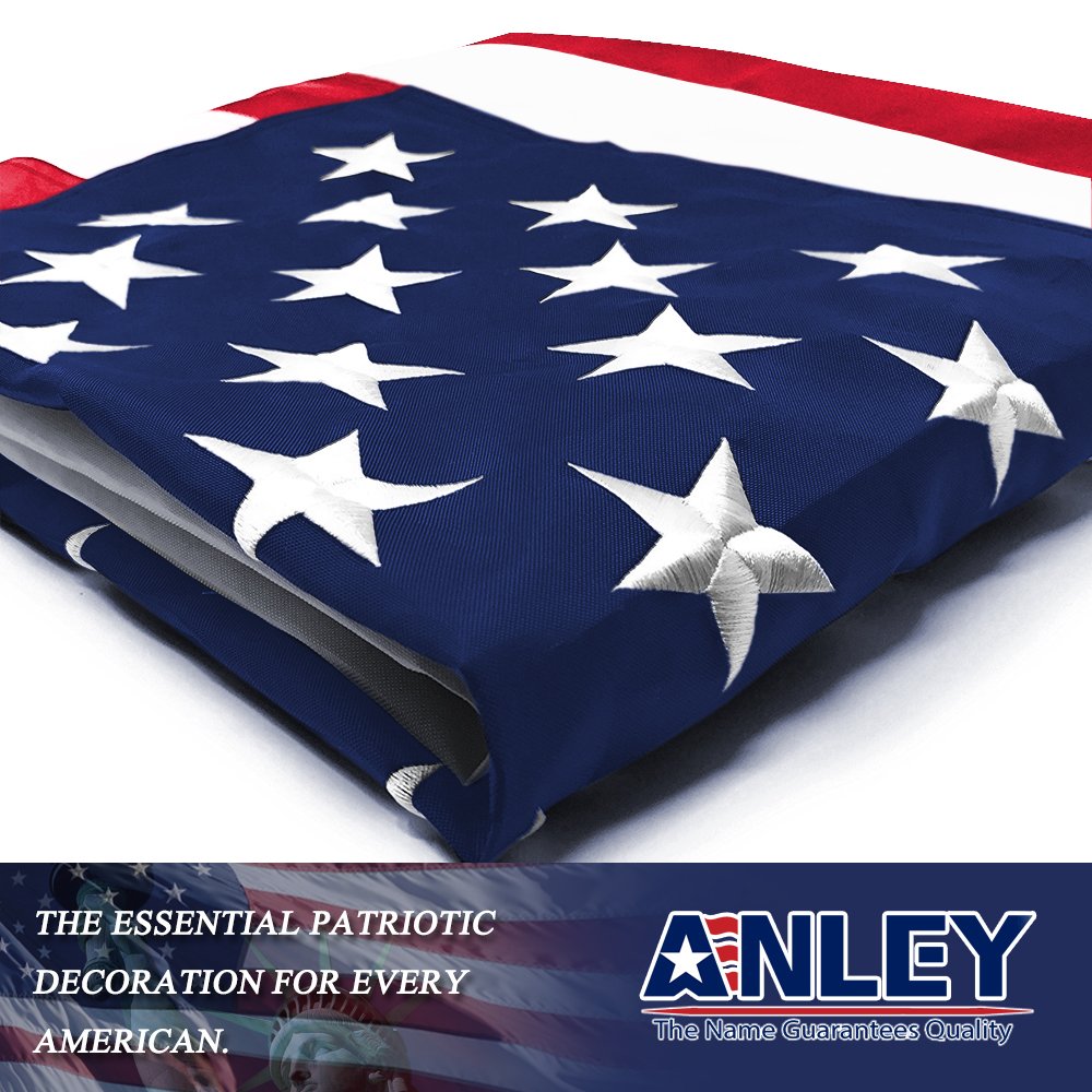 ANLEY EverStrong flag shows four rows of lock stitching to prevent tearing.