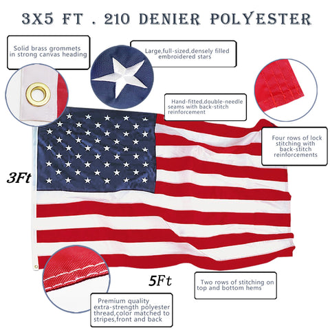 ANLEY EverStrong flag featuring sewn stripes for crisp, long-lasting aesthetics.