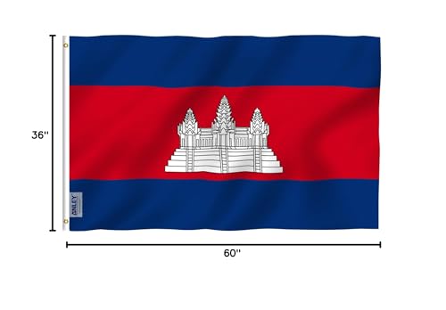 Anley fade proof Cambodia flag designed for outdoor durability.