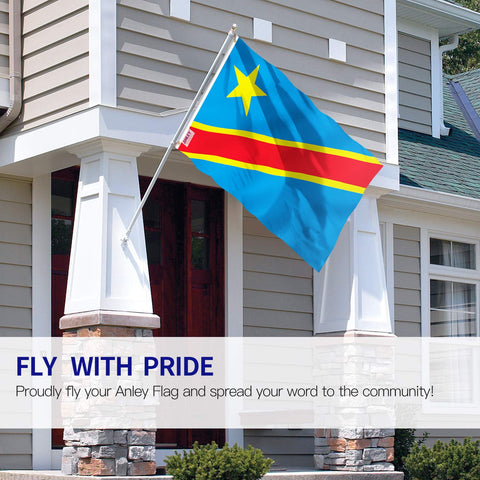 Anley Congo flag showing fade-proof, bright colors for outdoor use.
