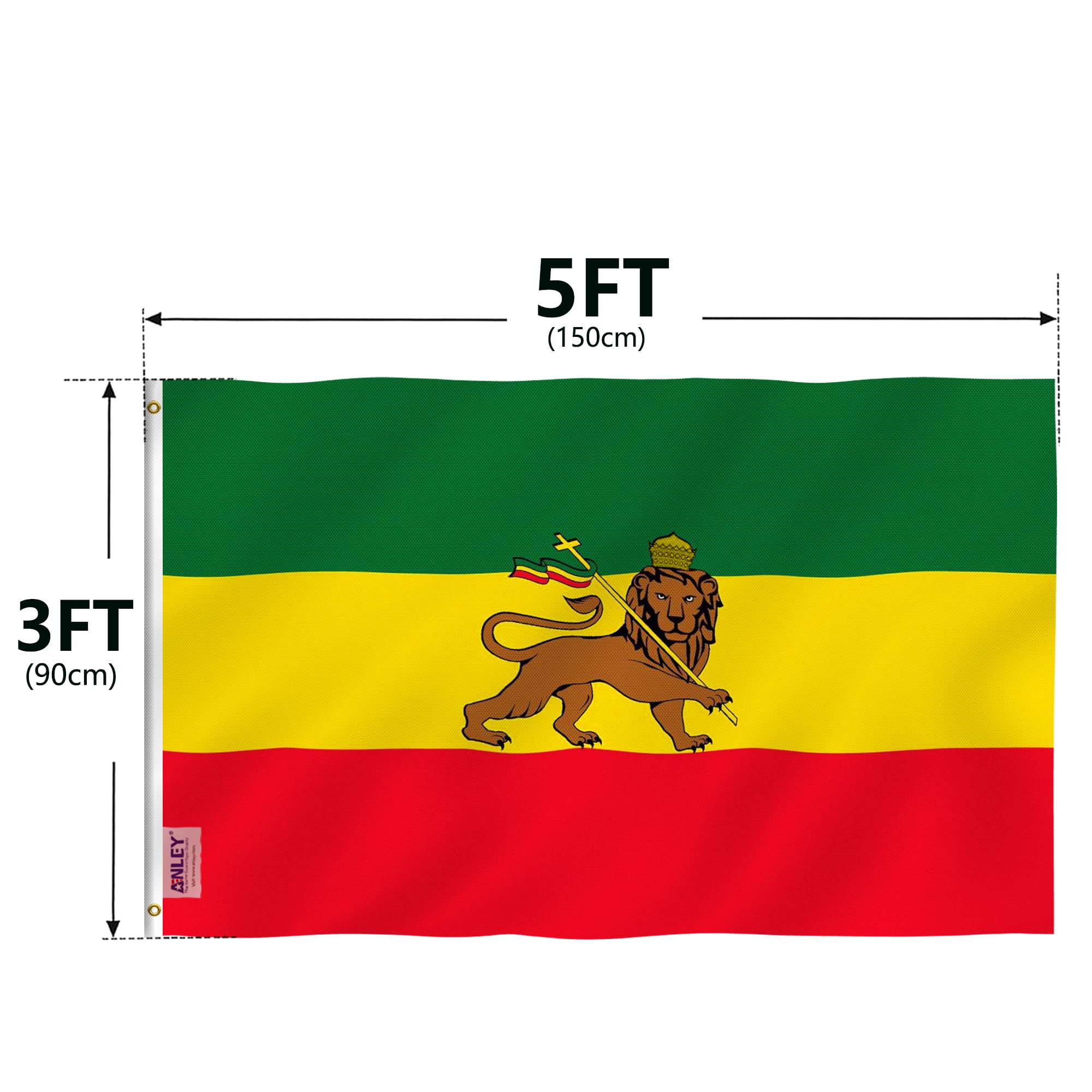 Anley fade-proof Ethiopia flag maintains vibrant colors outdoors.