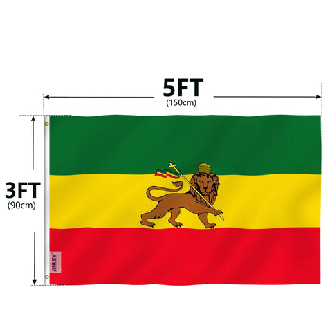 Anley fade-proof Ethiopia flag maintains vibrant colors outdoors.