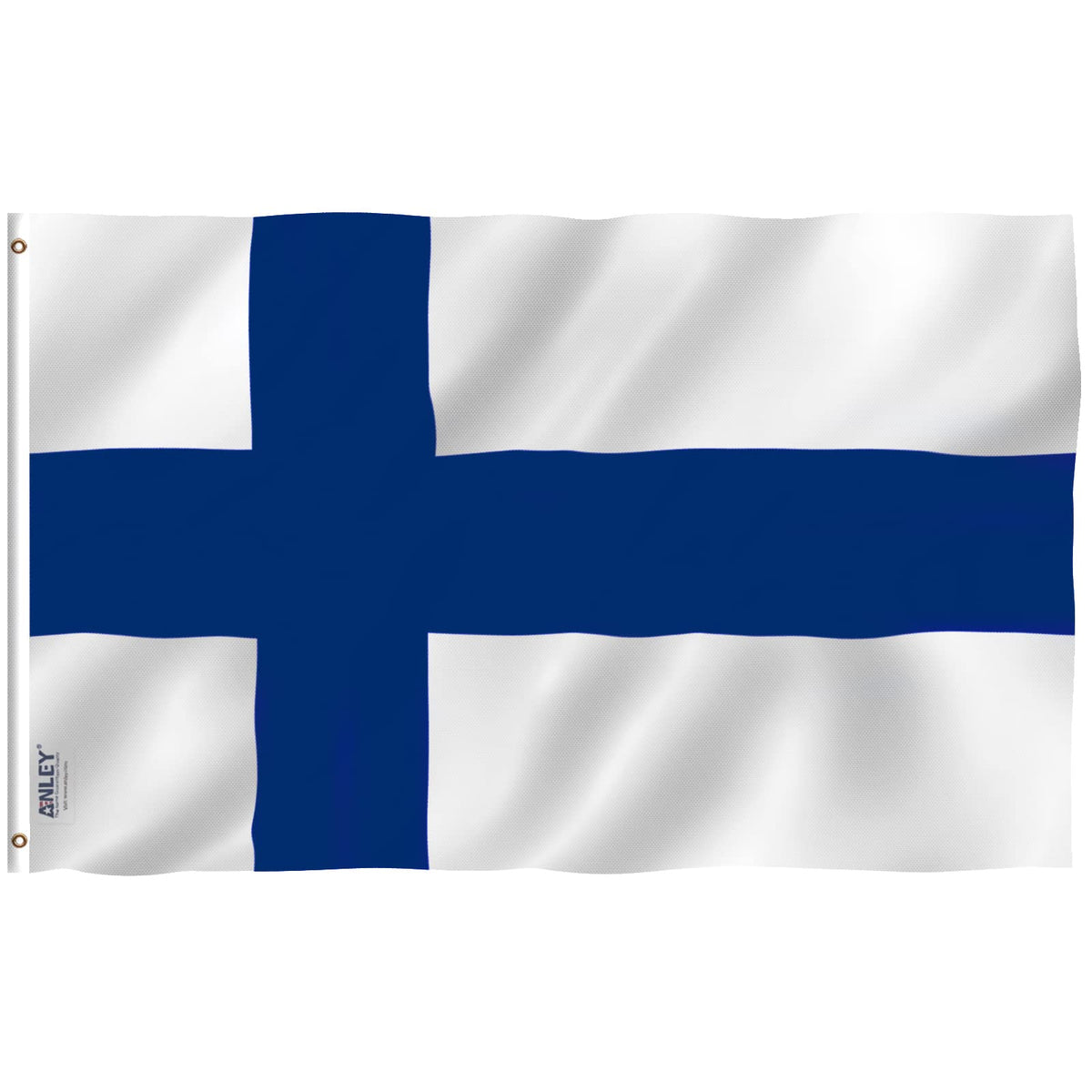 Anley Finland flag 3x5 with brass grommets for outdoor display